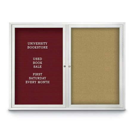 United Visual Products Corkboard, 48"x36", Dark Spruce/Bronze UV404PLUS-BRONZE-DRKSPR